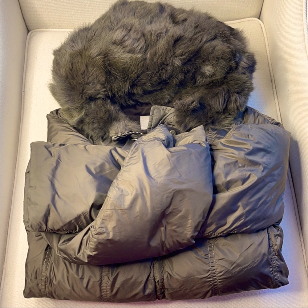 GORGEOUS DOWN FILL AND RABBIT FUR LINED HOODED COAT